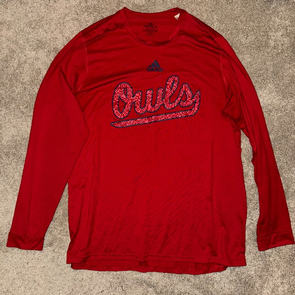 Adidas Florida Atlantic (FAU) Script Owls Red Camo Long Sleeve Shirt XXL